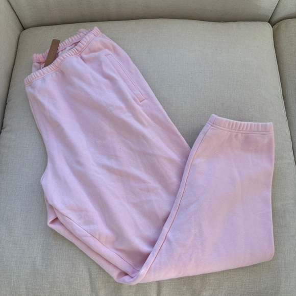 SKIMS Cotton Fleece Joggers - Cherry Blossom L Large NWT NEW - Picture 5 of 5